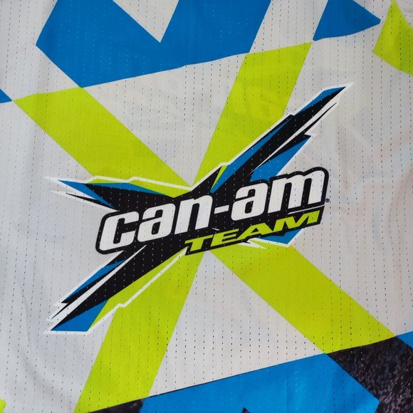 BRP Can-am Team Jersey white with blue and yellow graphic design men's size XL - Picture 5 of 8